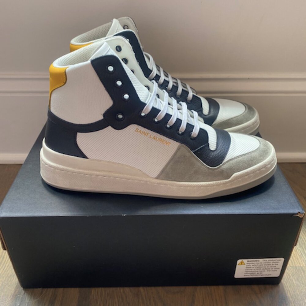 Saint Laurent Panelled high-top sneakers